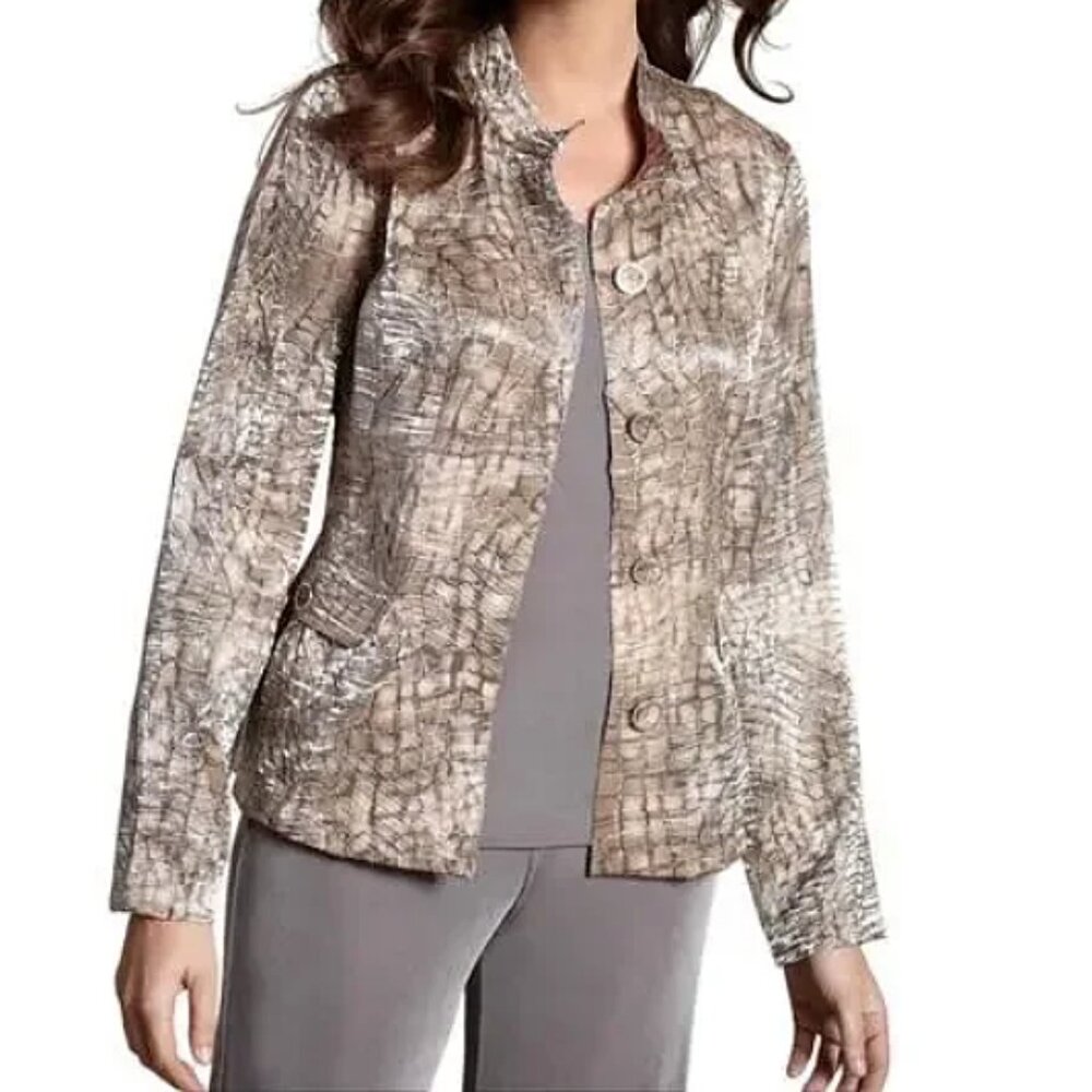 Chico's Python Princess Marcella Jacket Size O - image 1